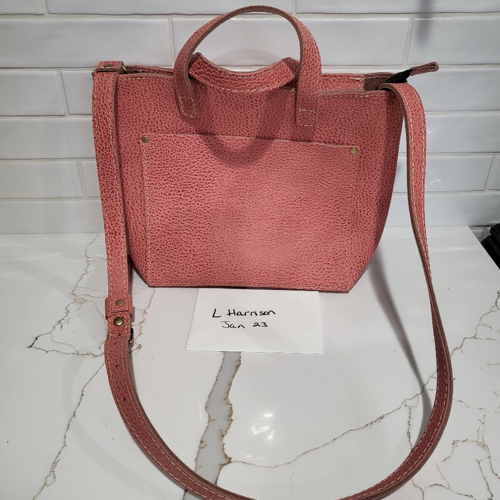 BNNU Portland Leather Goods Mini CB in Flamingo.